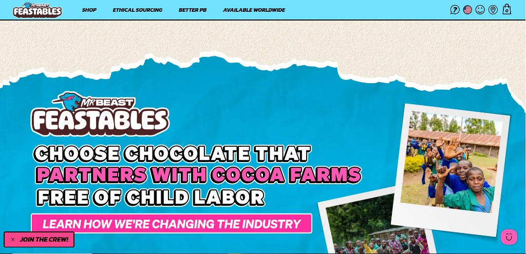 Feastables' website.
