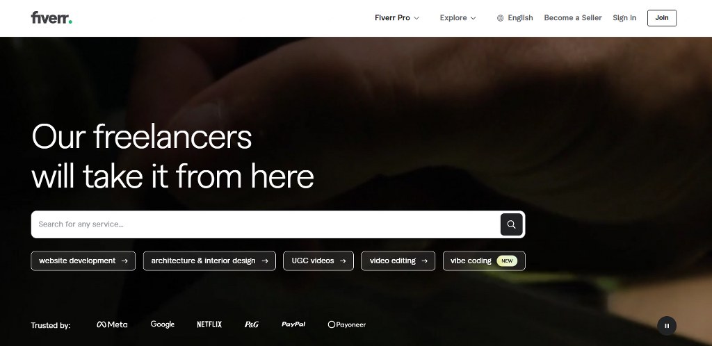 Fiverr Homepage
