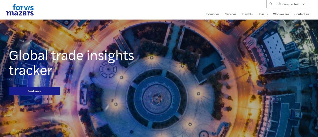 Forvis Mazars Website Homepage