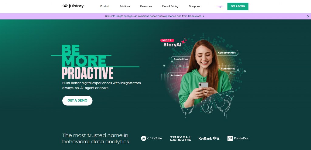 FullStory's website.