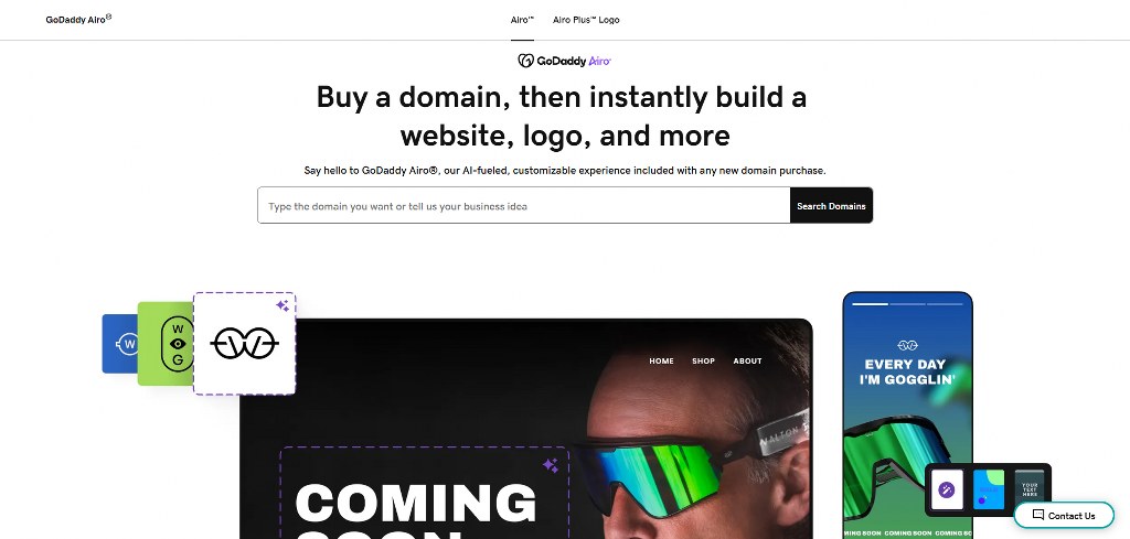 GoDaddy Airo's website.