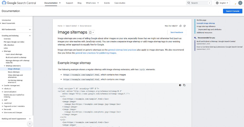 Google Search Central's XML sitemap documentation.