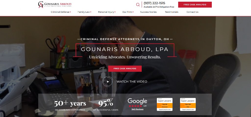 Gounaris Abboud website homepage.