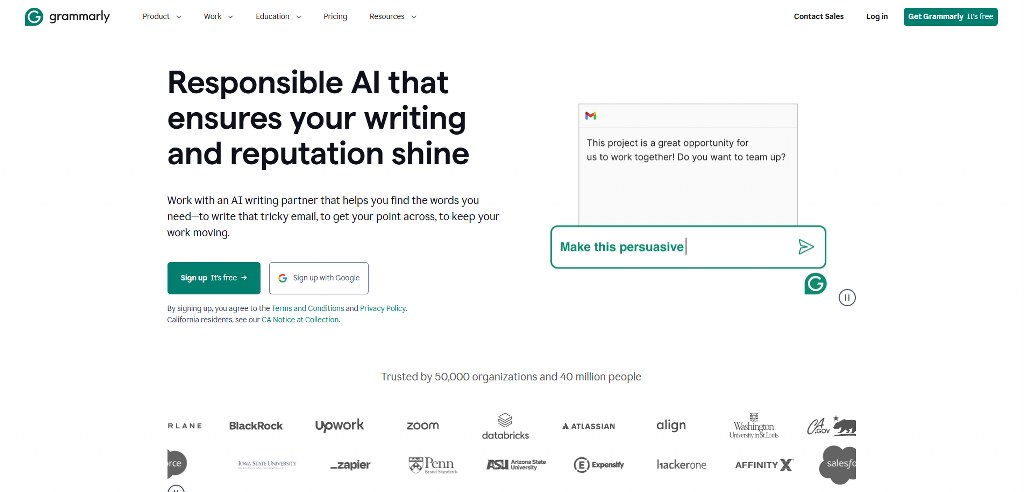 Grammarly's website.