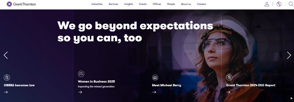 Grant Thornton Website Homepage