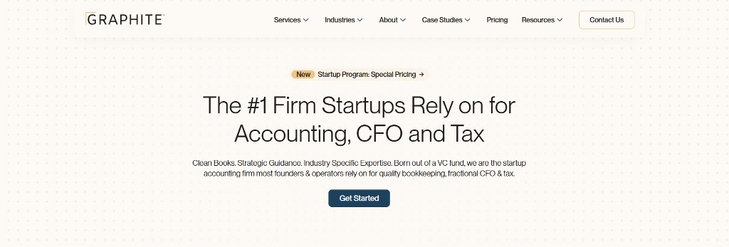 Graphite Financial Website Homepage