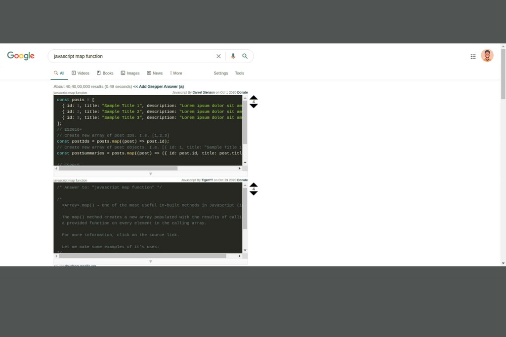 Grepper's interface.
