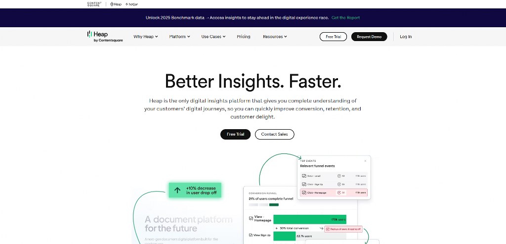 Heap Analytics' website.