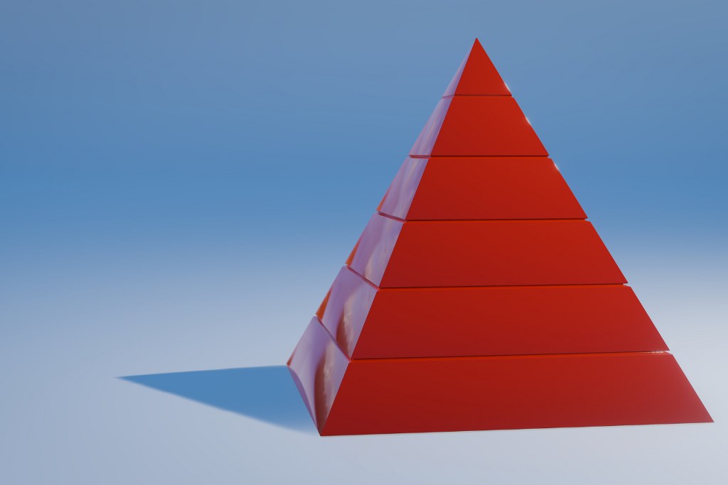 Hierarchy 3d illustration