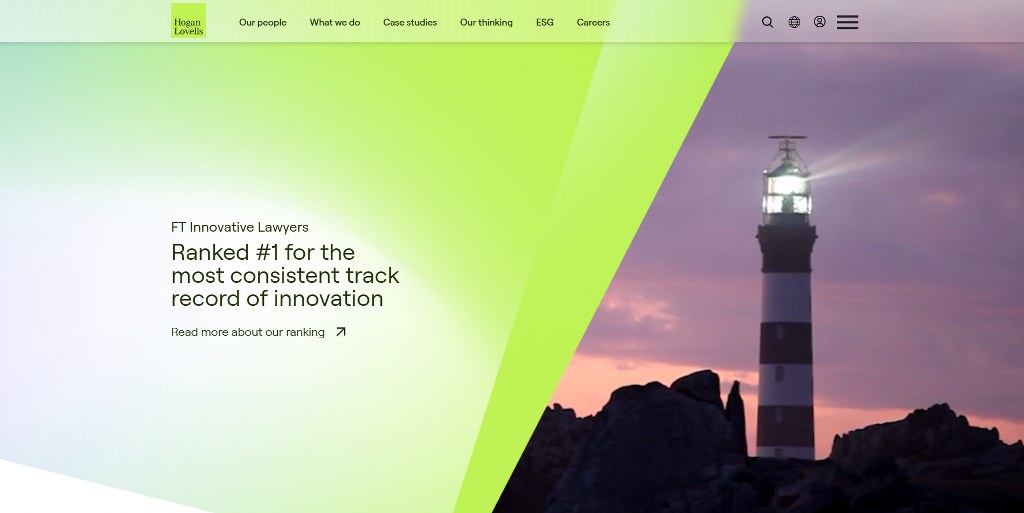 Hogan Lovells website homepage.