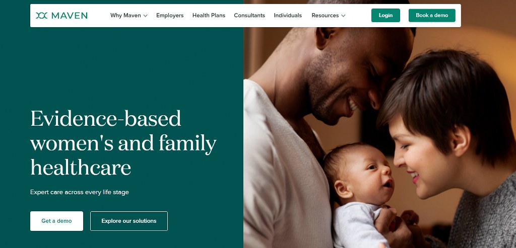 Homepage of Maven Clinic
