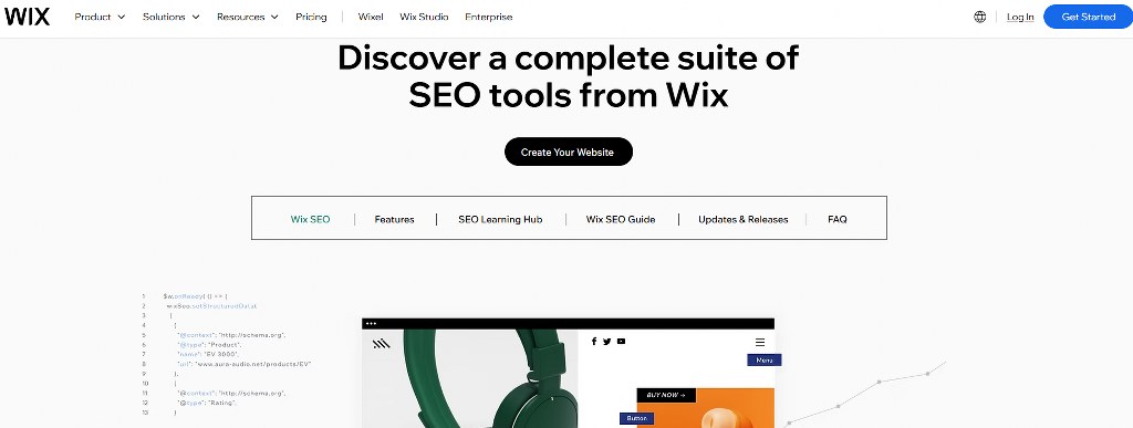 Homepage of Wix SEO Wiz