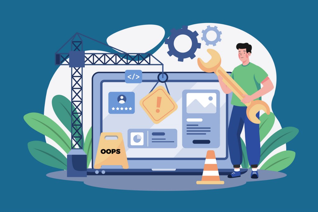Illustration of website builder.