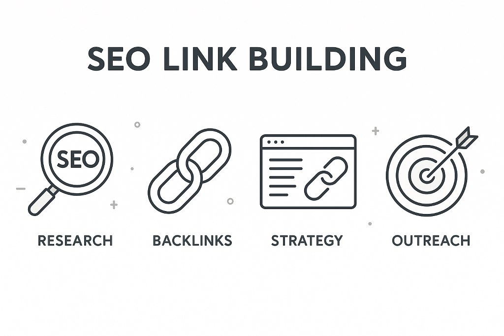 Link building strategy workflow.