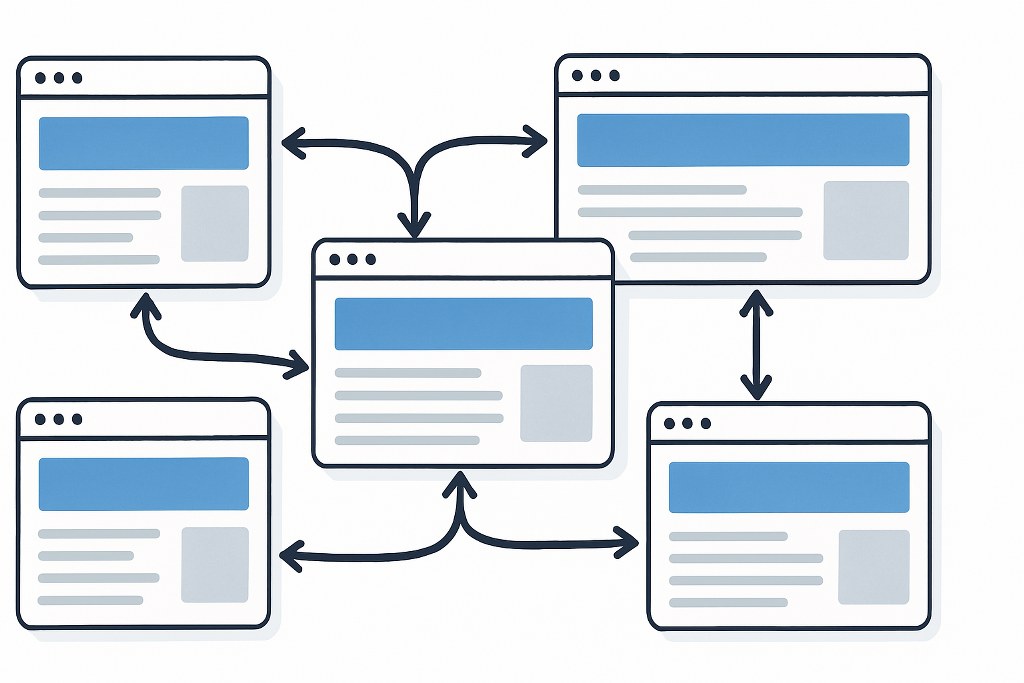 Linking webpages and similar attributes illustration.
