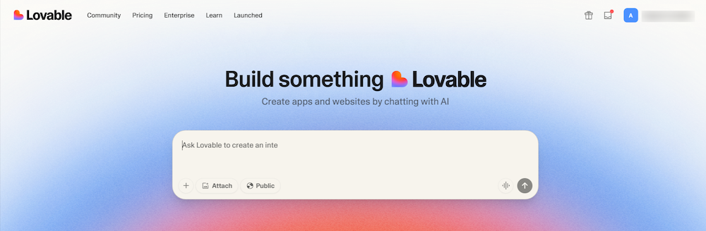 captură de ecran Lovable website