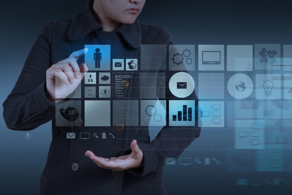 Man working with website interface.