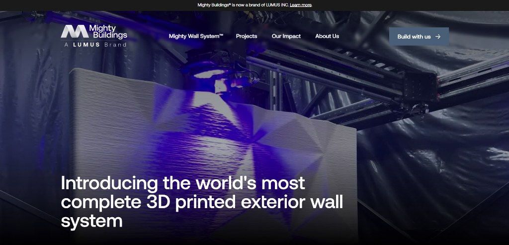 Mighty Buildings' website.