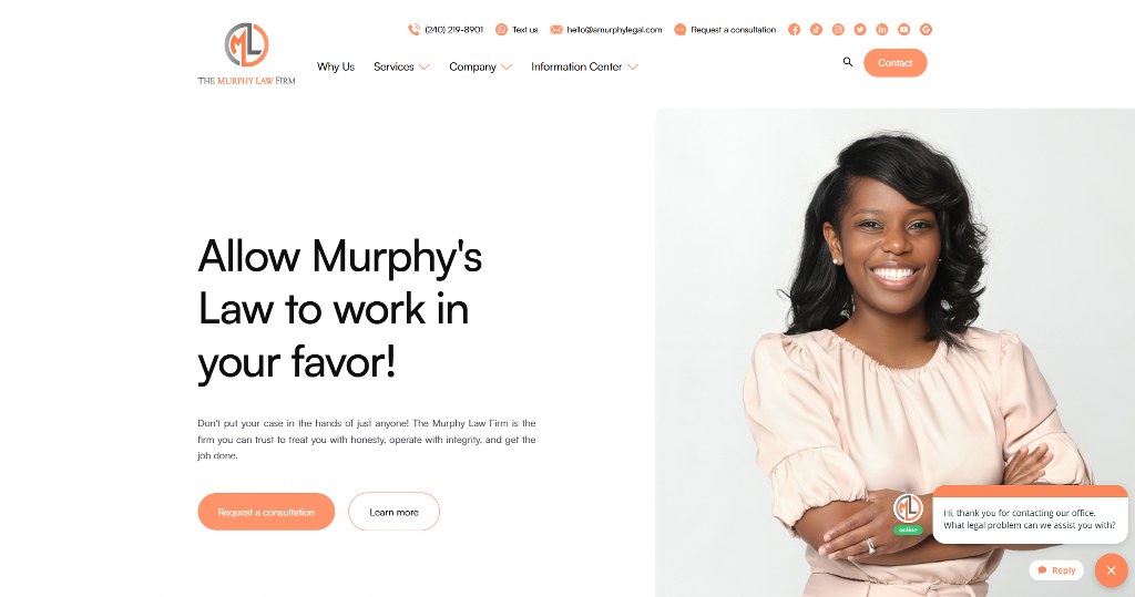 Murphy Law Firm's website.