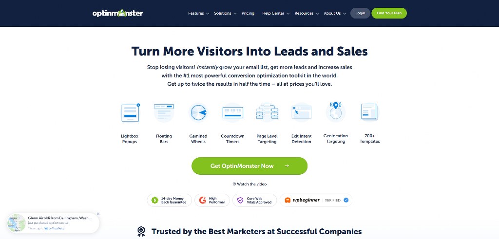 OptinMonster's website.