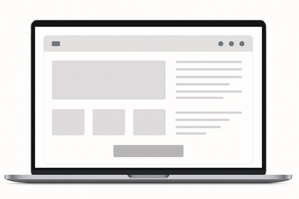 Page elements on a laptop.