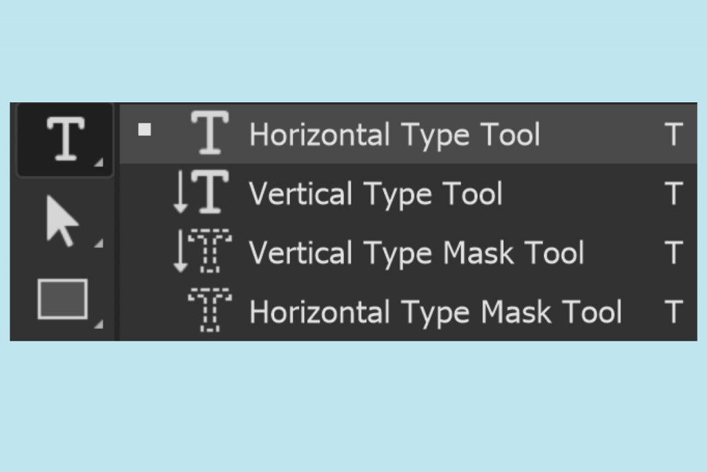 Photoshop Horizontal Type Tool.