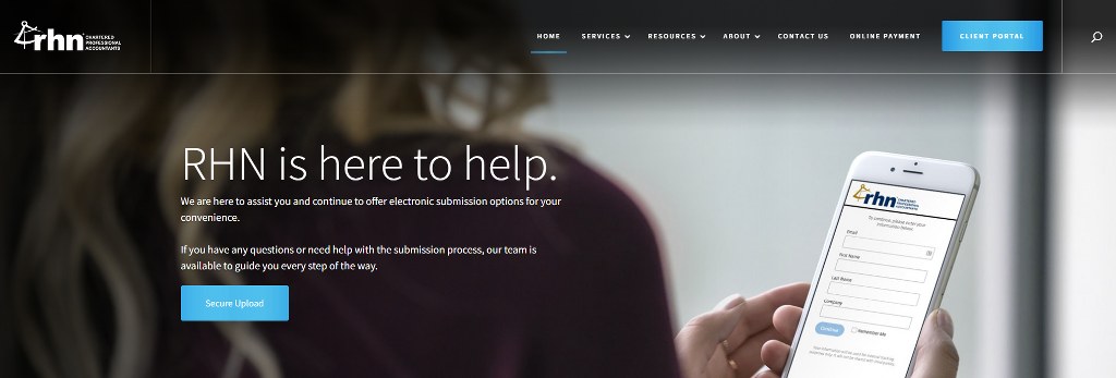 RHN Chartered Professional Accountants Website Homepage