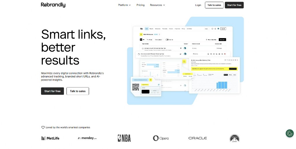 Rebrandly homepage.