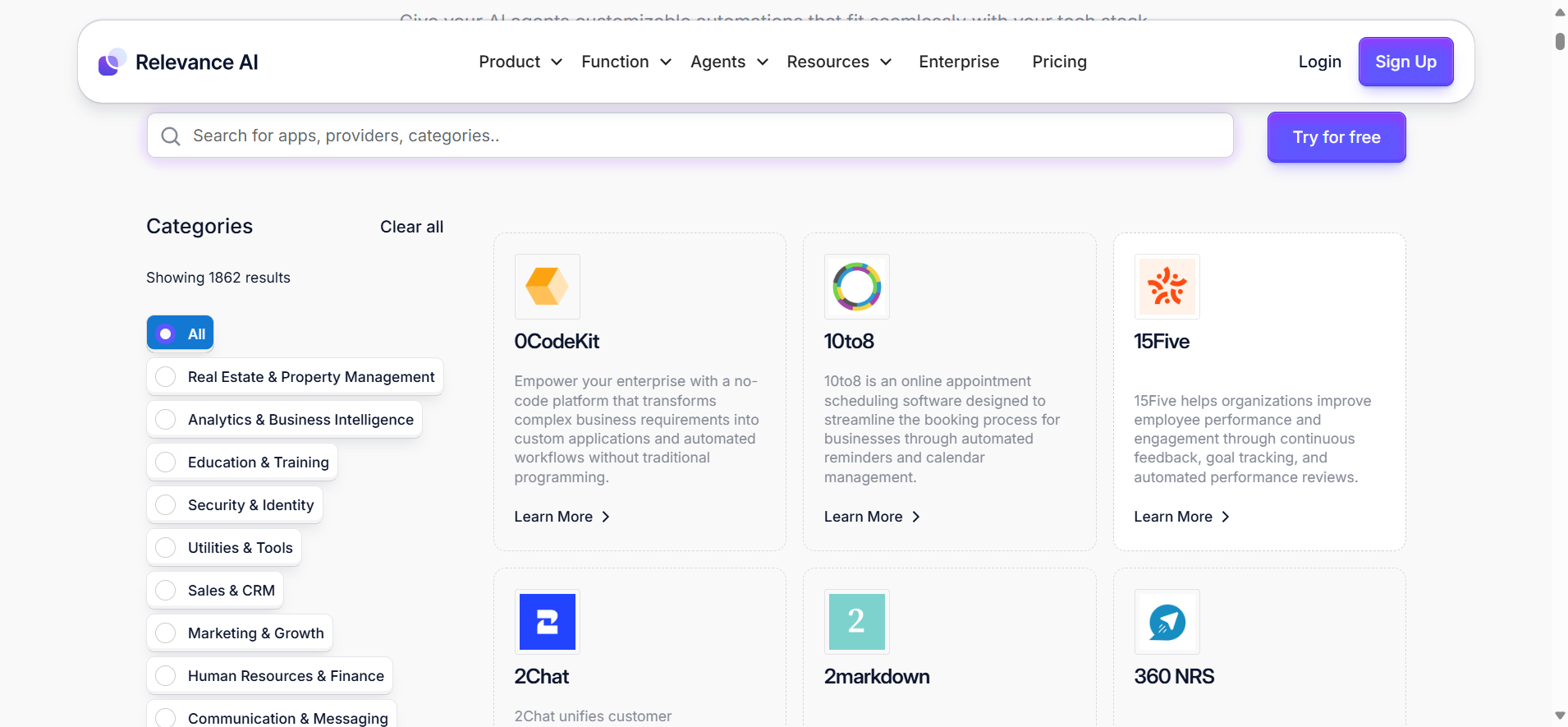 Relevance AI integrations overview