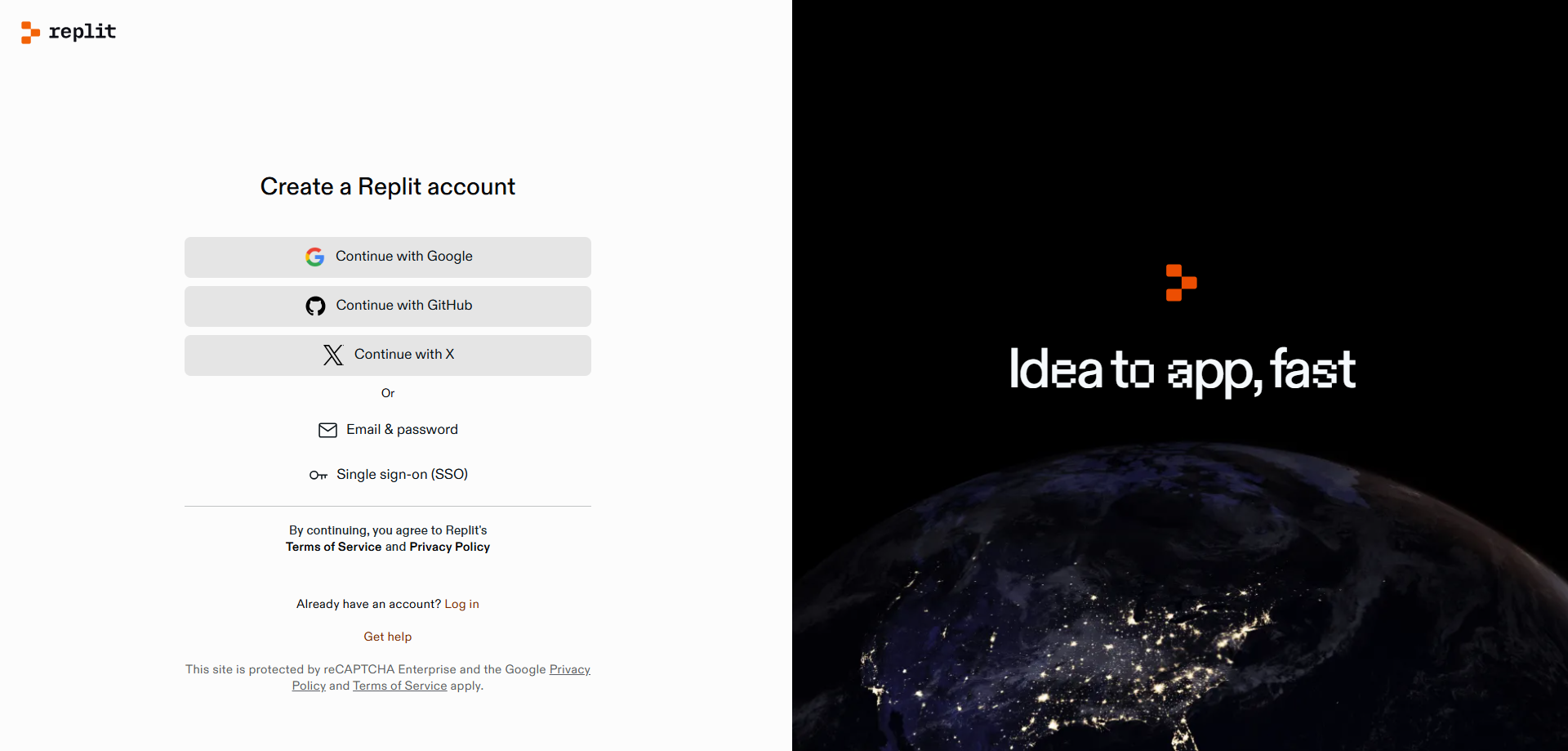 Sign Up page