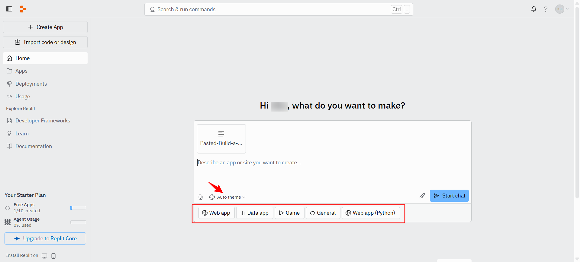 “Auto theme” dropdown