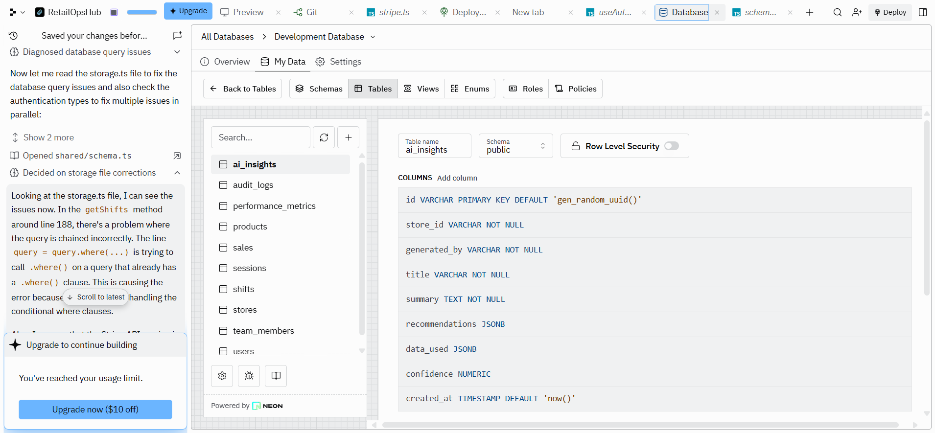 screenshot of interactive dashboard