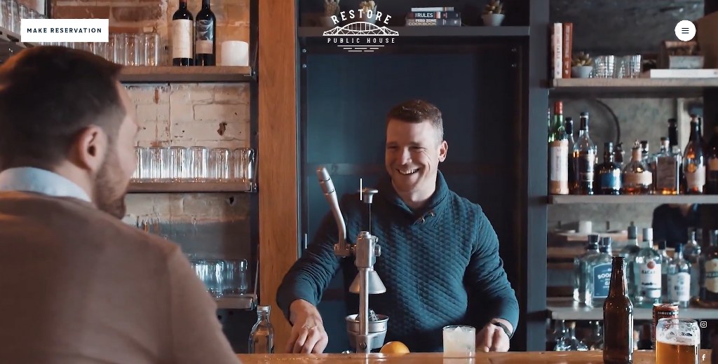 Restore Public House homepage.