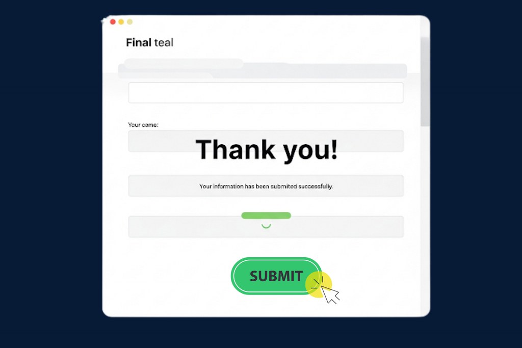 Sample of contact page with CTA button.