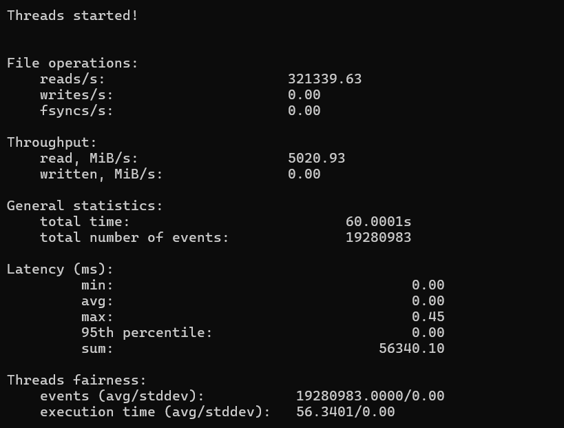 Disk I/O Test on NVMe storage