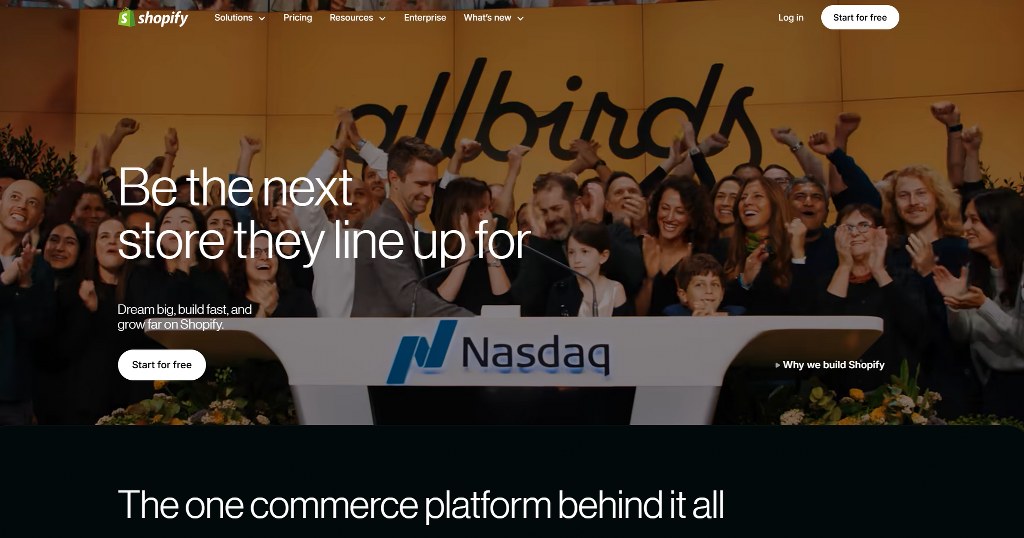 Shopify website.