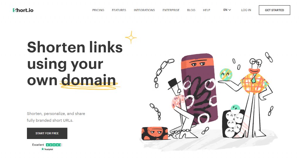 Short.io homepage.