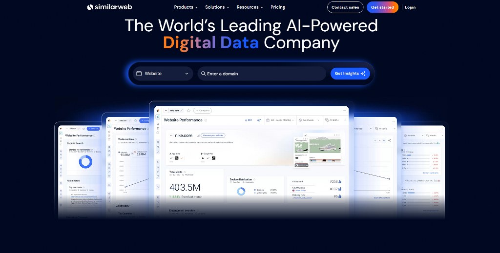 Similarweb homepage.
