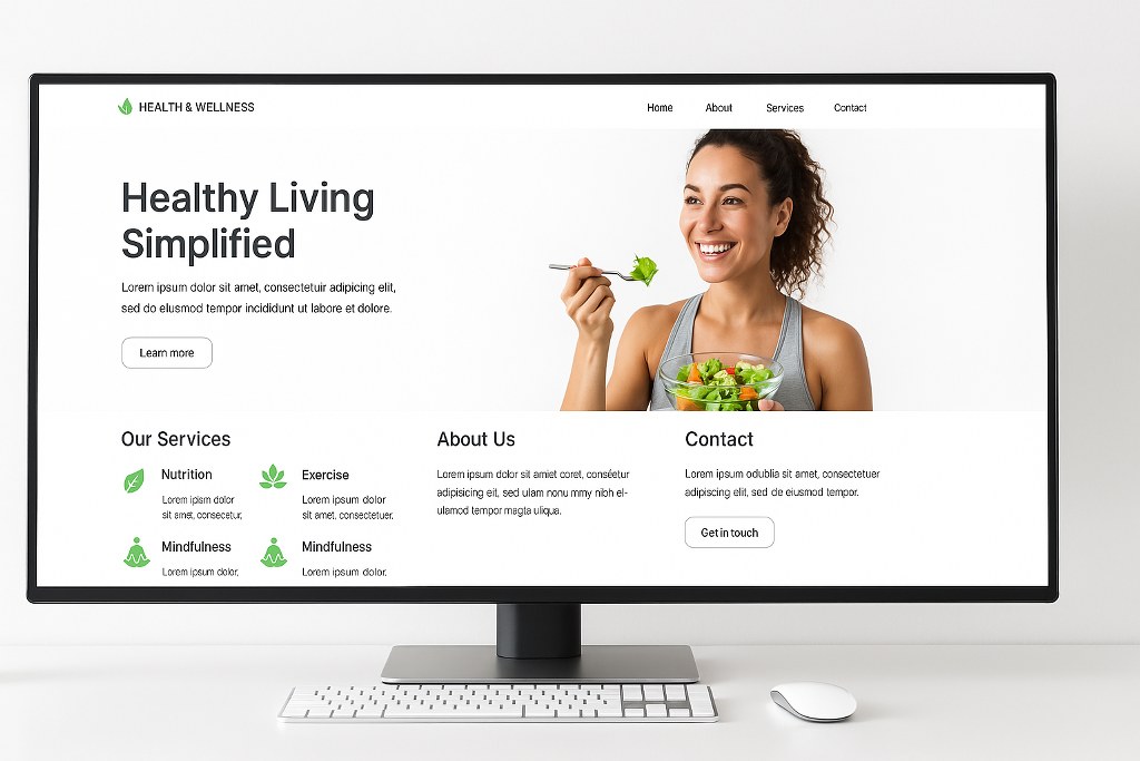 Single-page health and wellness website.