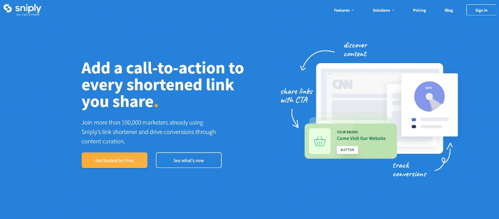 Sniply homepage.
