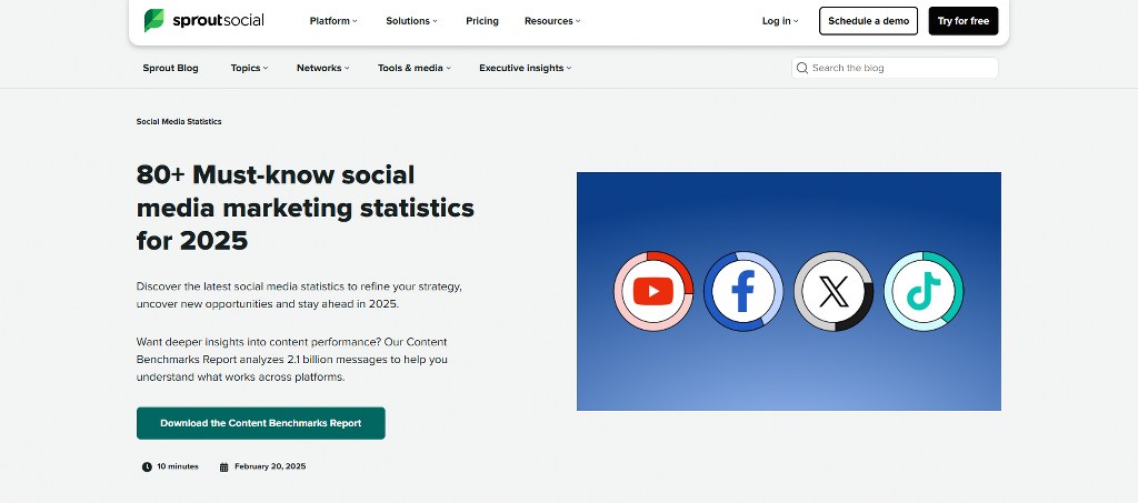 Sproutsocial page on marketing statistics.