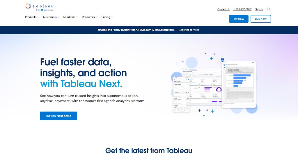 Tableau website homepage.