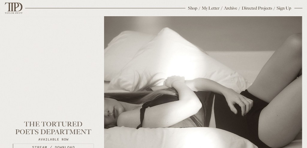 Taylor Swift's website.