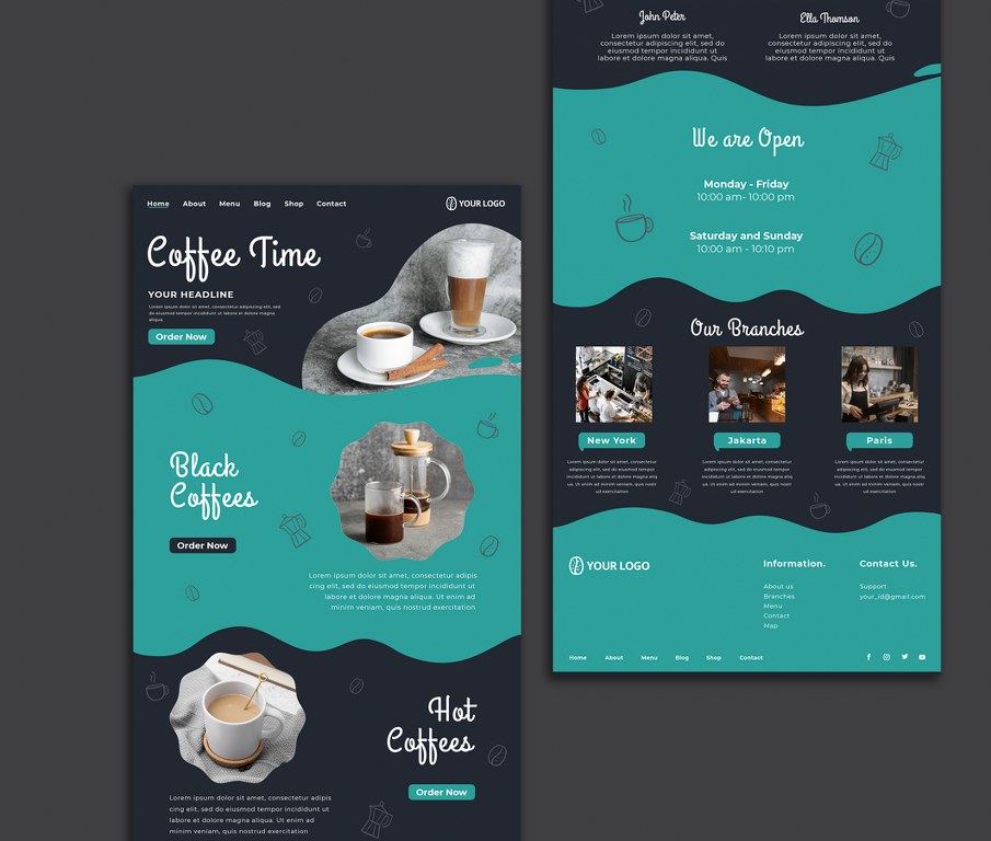 Templates for webpages.