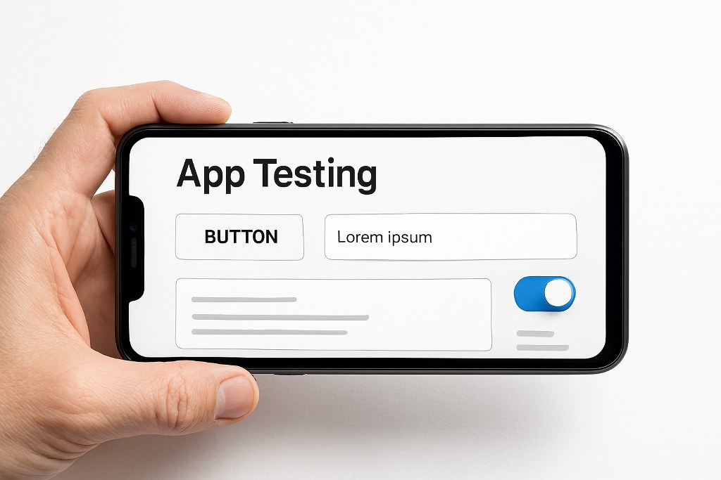 Testing a mobile app.