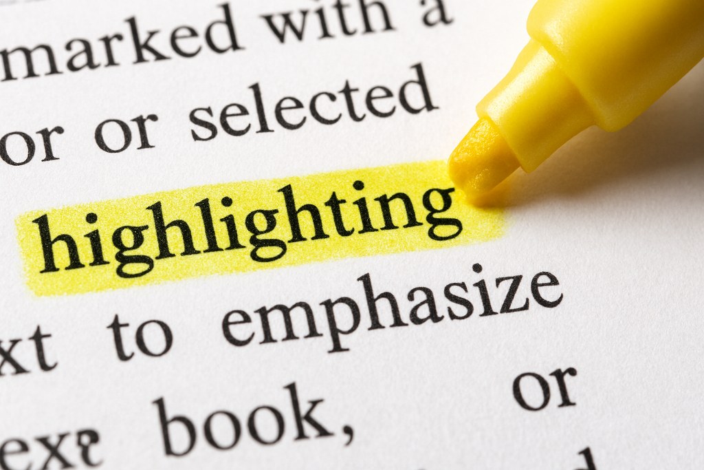 Text highlighting illustration.