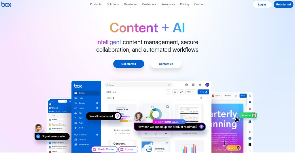 The Box homepage.
