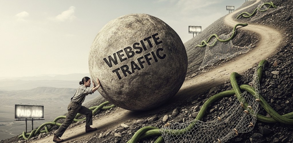 The picture shows that Generating Organic Traffic is little tough now a days