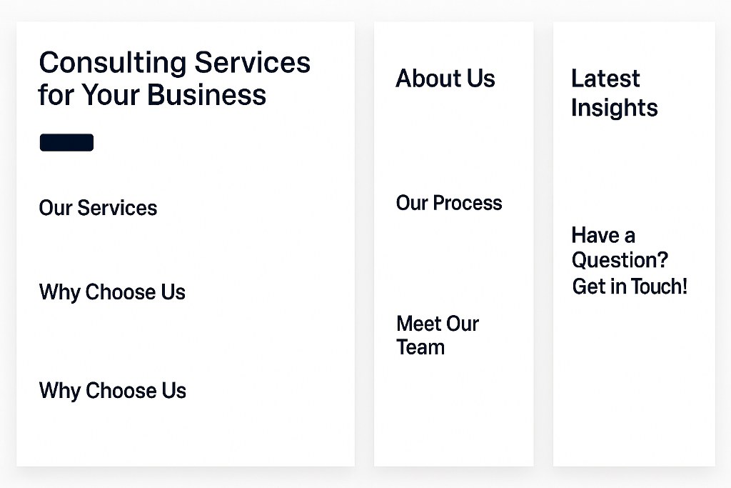 Titles for webpages.