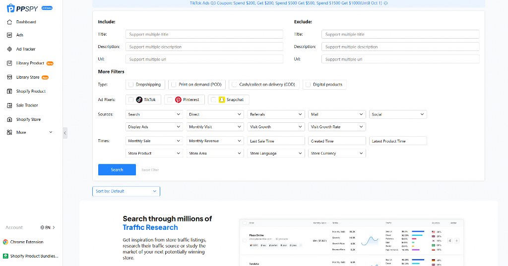 Traffic research webpage on PPSPY.